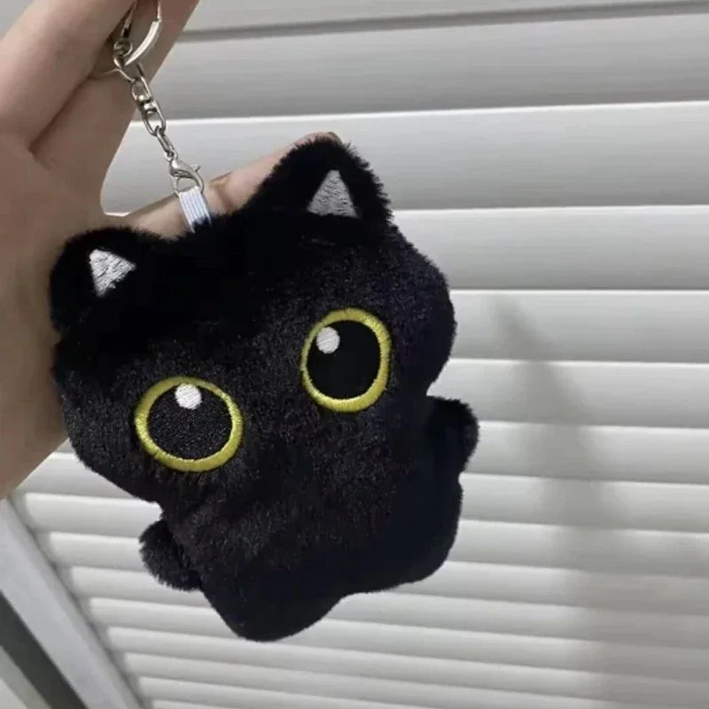 Cute Black Cat Plush Keychain