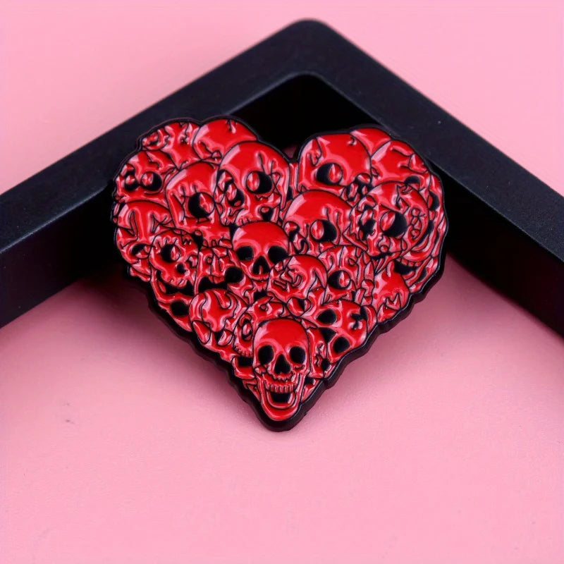 Skull Heart Enamel Pin