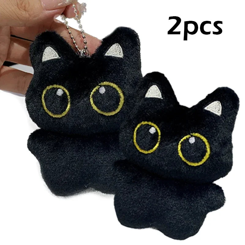 Cute Black Cat Plush Keychain