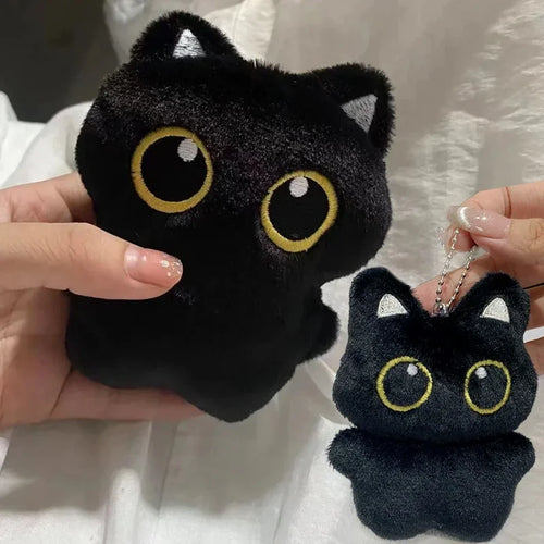 Cute Black Cat Plush Keychain