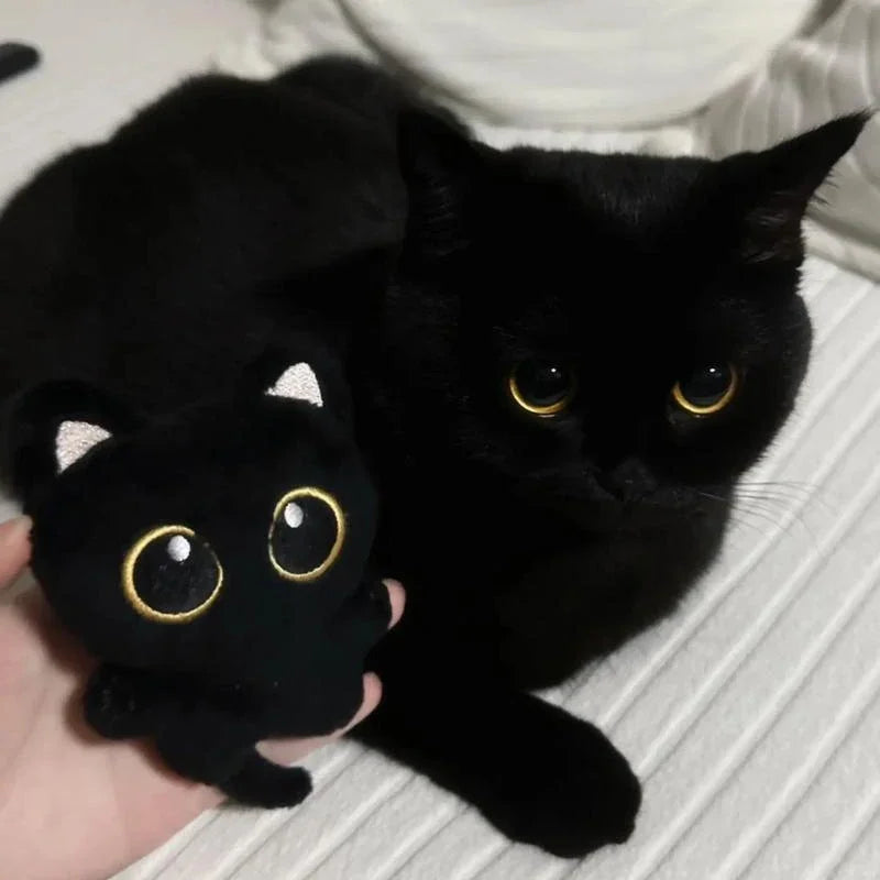 Cute Black Cat Plush Keychain