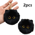 Cute Black Cat Plush Keychain