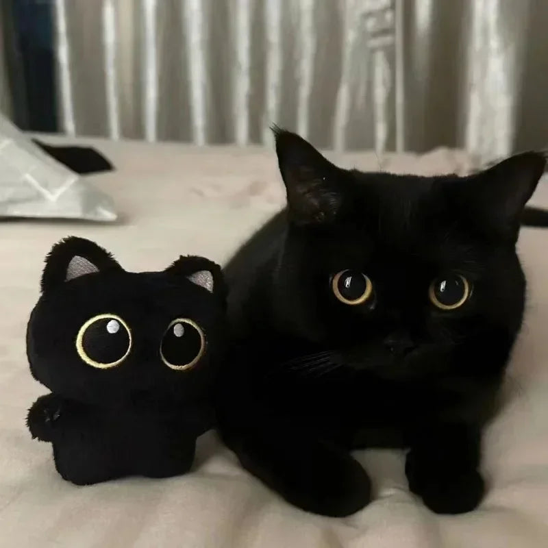 Cute Black Cat Plush Keychain