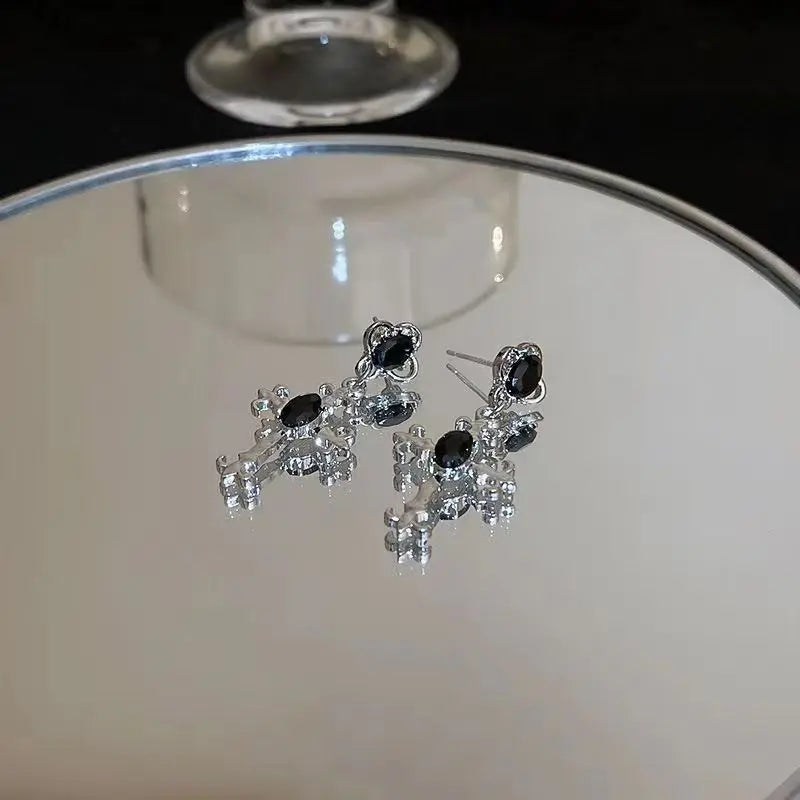 Gothic Cross Drop Earrings