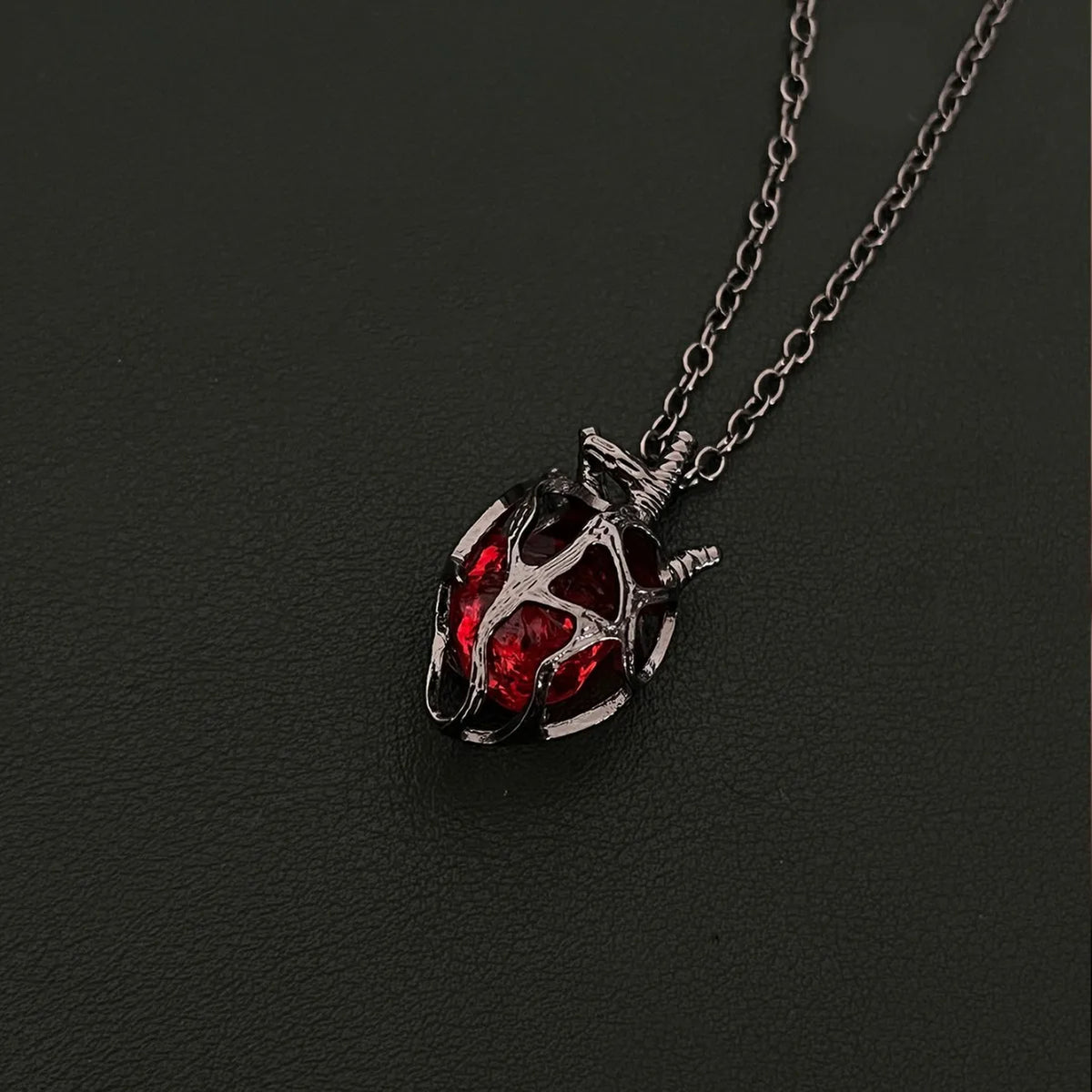 Glass Heart Pendant Necklace