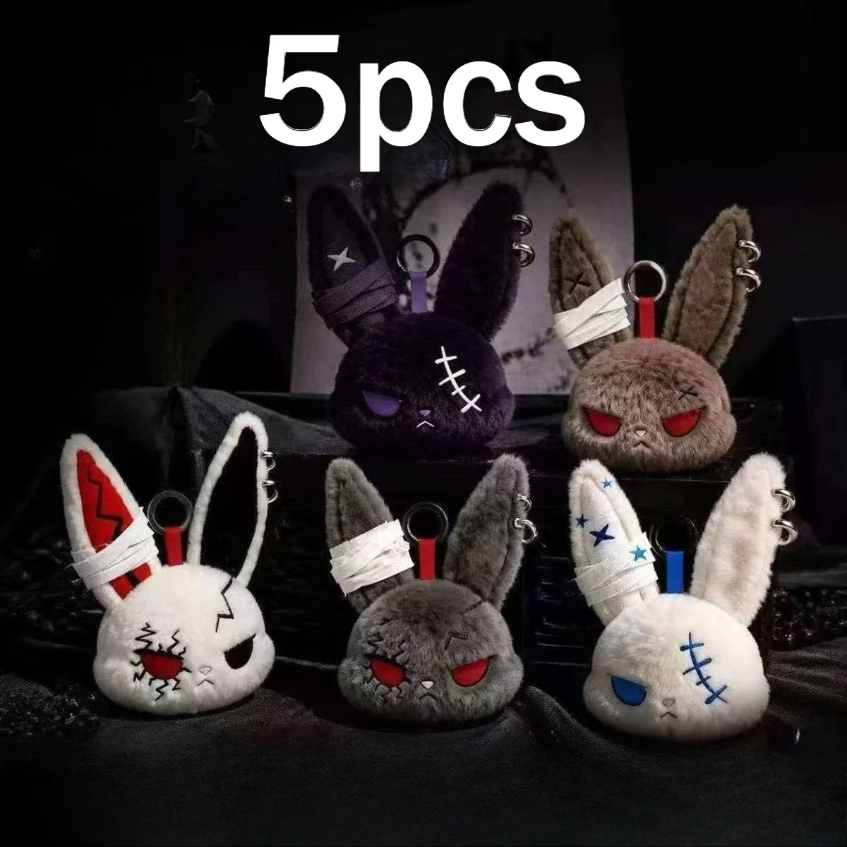 Gothic Bunny Keychain