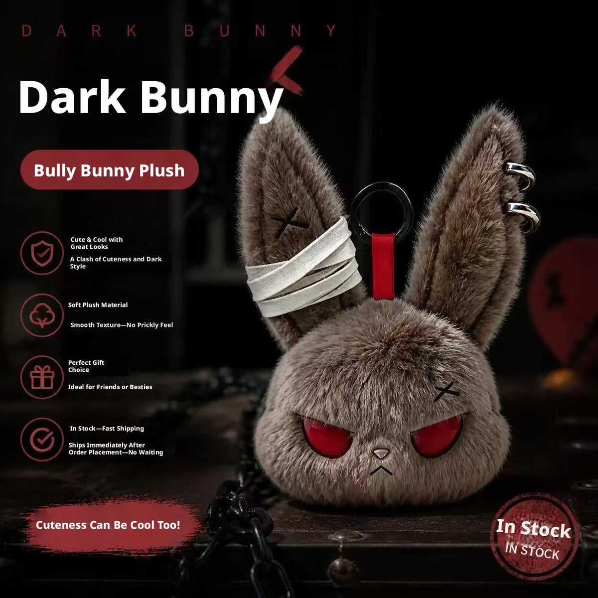 Gothic Bunny Keychain
