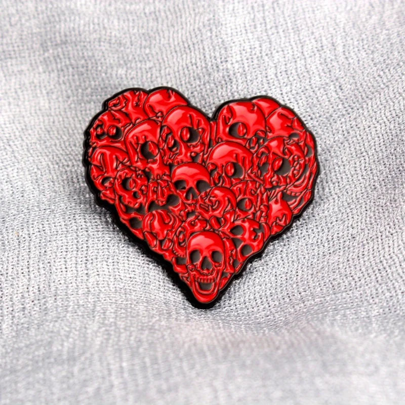 Skull Heart Enamel Pin