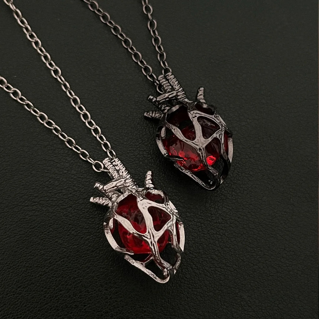 Glass Heart Pendant Necklace