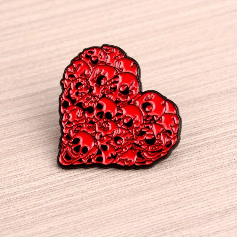 Skull Heart Enamel Pin