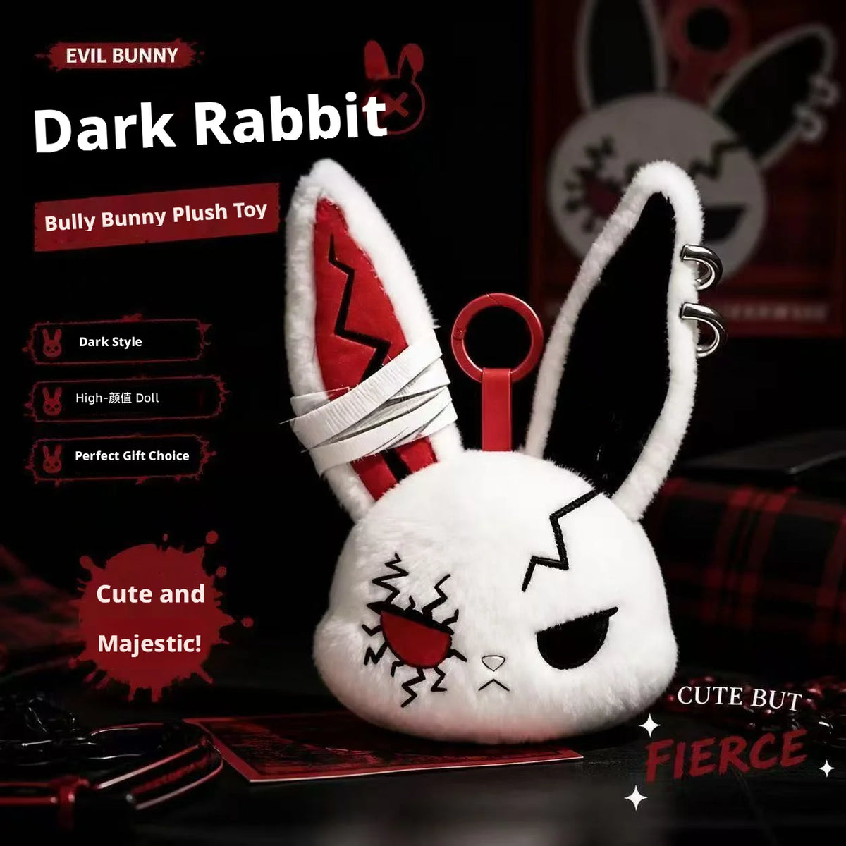 Gothic Bunny Keychain