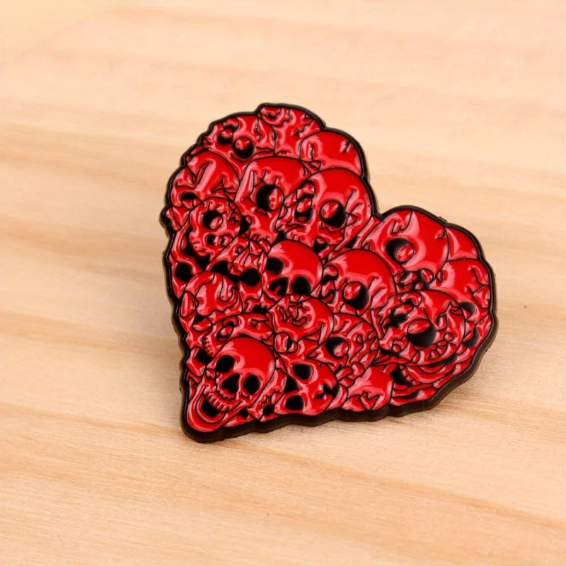 Skull Heart Enamel Pin