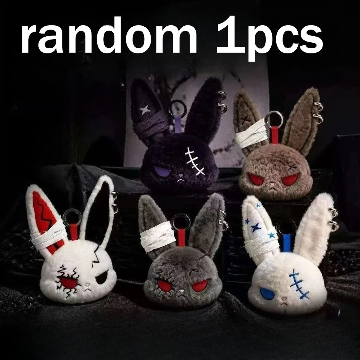 Gothic Bunny Keychain