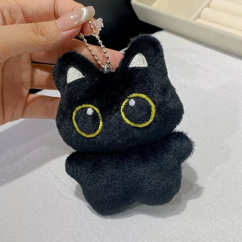 Cute Black Cat Plush Keychain