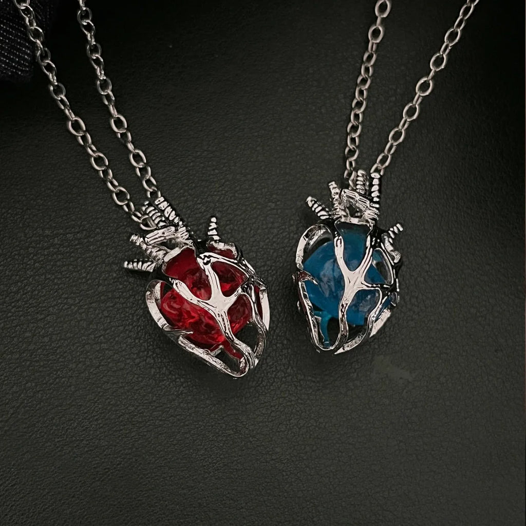 Glass Heart Pendant Necklace