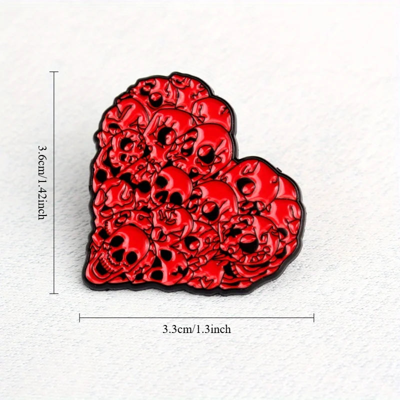 Skull Heart Enamel Pin