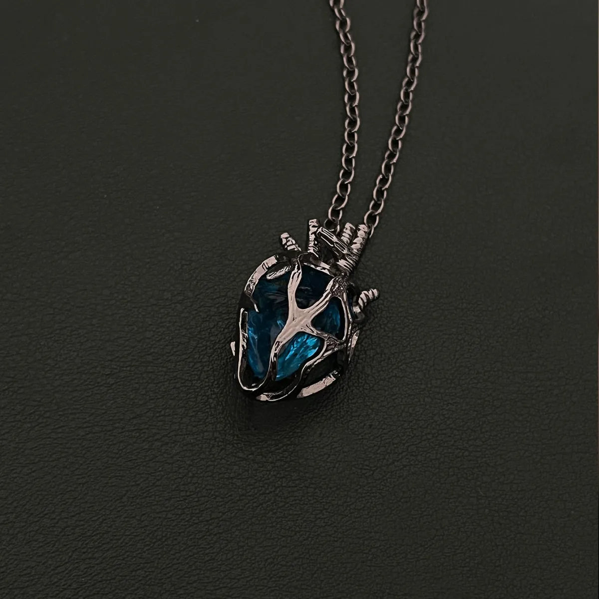 Glass Heart Pendant Necklace