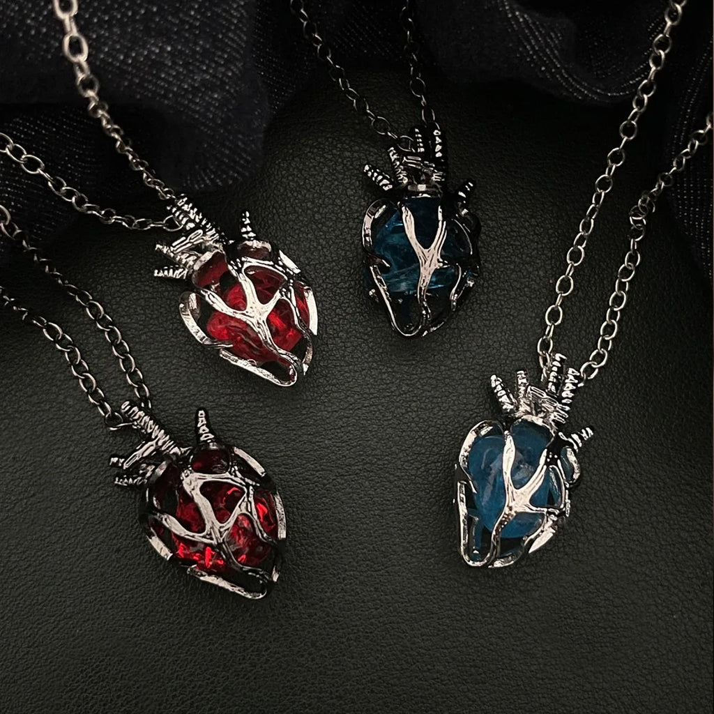 Glass Heart Pendant Necklace