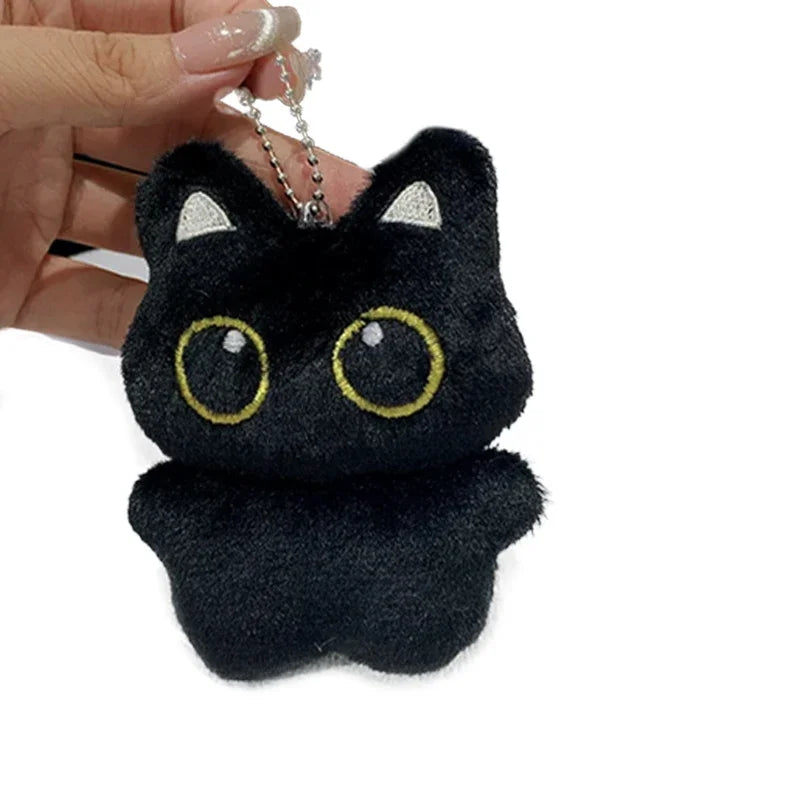 Cute Black Cat Plush Keychain
